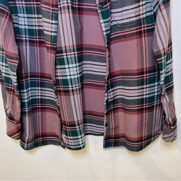 DICKIES•Long-Sleeve, Purple Plaid, 100% Cotton Flannel, LRG - Picture 6 of 7